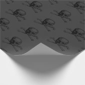 Papier Cadeau Crâne sur gris | (Coin)