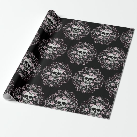 Papier Cadeau Crâne Vintage (Déroulé)