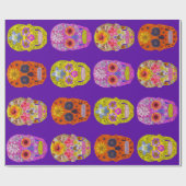 Papier Cadeau Crânes de fleur (Plat)