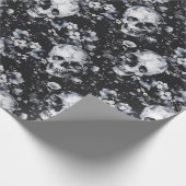 Papier Cadeau Crânes de jardin gothique et goth floral été (Coin)