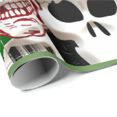 Papier Cadeau Crânes de Noël (Coin rond)