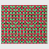 Papier Cadeau Crânes de Noël Amusant (Plat)
