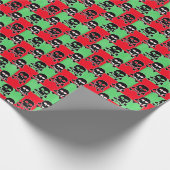 Papier Cadeau Crânes de Noël Amusant (Coin)