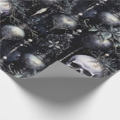 Papier Cadeau Crânes de Noël gothiques Éffrayants (Coin)