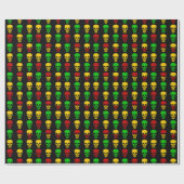 Papier Cadeau Crânes de Rasta (Plat)