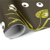 Papier Cadeau crânes de tournesol sans couture motif (Coin rond)