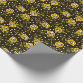 Papier Cadeau Crânes de tournesol : Unique Motif sans fil. (Coin)