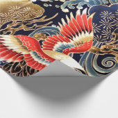 Papier Cadeau CRANES DE VOL, VAGUES, FLEURS DE PRINTEMPS Japonai (Coin)