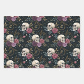 Papier cadeau Crânes et Roses (Devant)