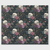 Papier cadeau Crânes et Roses (Plat)