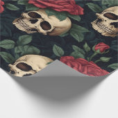 Papier Cadeau Crânes et roses rouges (Coin)