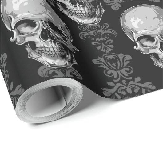 Papier Cadeau Crânes gothiques Papier d'enveloppement baroque vi (Coin rond)