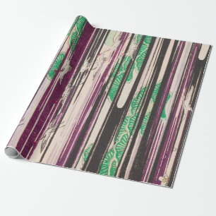 Papier Cadeau Cranes over Forests Vintage Japanese Retro Pattern