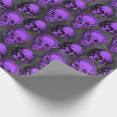 Papier Cadeau Crânes pourpres et série de tournesols Conception (Coin)