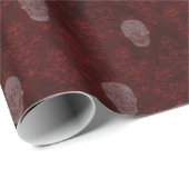 Papier Cadeau Crânes victoriens tombés Rouge (Coin rond)