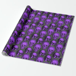 Papier Cadeau Crânes violets et série Tournesol Design 1