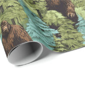 Papier Cadeau Cranky Bigfoot Deep in the Woods (Coin rond)