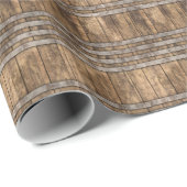 Papier Cadeau Crate et baril de bois (Coin rond)