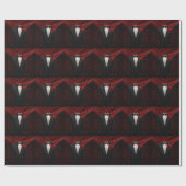 Papier Cadeau Cravate Bow Noir avec Rose Rouge Tuxedo (Plat)