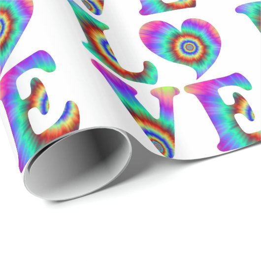 Papier Cadeau Cravate d'amour papier enveloppant teint (Coin rond)