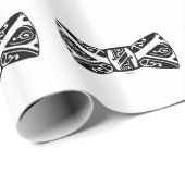 Papier Cadeau Cravate d'arc noire et blanche (Coin rond)