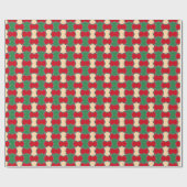 Papier Cadeau Cravate islamique rouge verte Bow Motif géométriqu (Plat)
