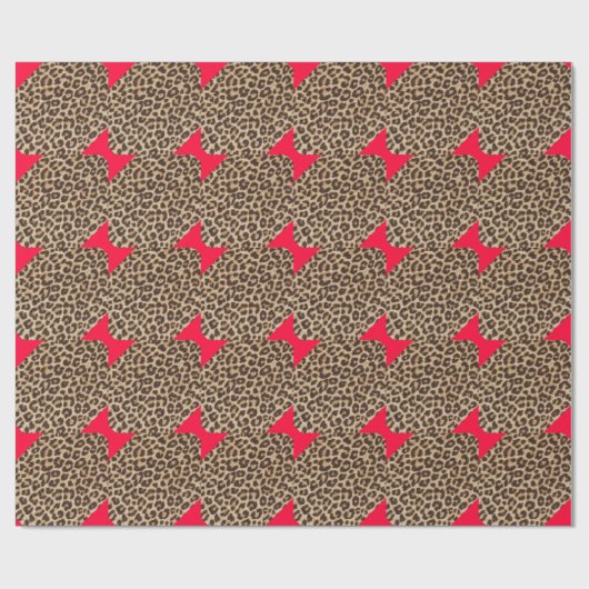 Papier Cadeau Cravate Leopard Red Bow (Plat)