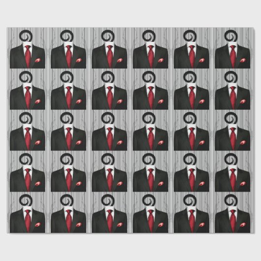Papier Cadeau Cravate rouge Mariage noir Tux pour Groomsman (Plat)