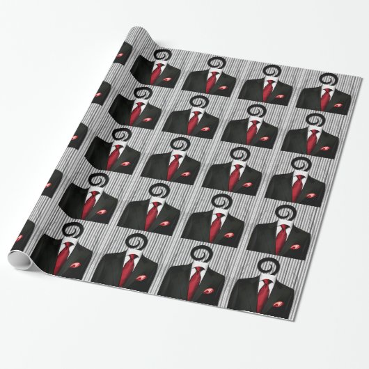 Papier Cadeau Cravate rouge Mariage noir Tux pour Groomsman (Déroulé)