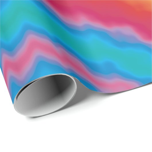 Papier Cadeau Cravate teint super rétro tourbillon motif cool (Coin rond)