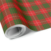 Papier Cadeau Crawford tartan rouge vert plaid (Coin rond)