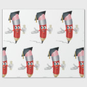 Papier Cadeau Crayon de fin d'études (Plat)