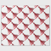 Papier Cadeau Crayon de Noël rouge sur blanc (Plat)