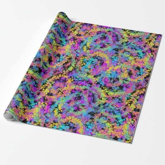Papier Cadeau crayon fondu multicolore : (Déroulé)