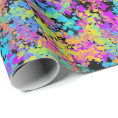 Papier Cadeau crayon fondu multicolore : (Coin rond)