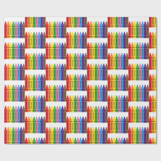 Papier Cadeau Crayons (Plat)
