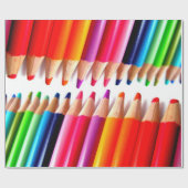 Papier Cadeau Crayons colorés (Plat)
