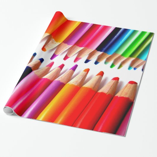 Papier Cadeau Crayons colorés (Déroulé)