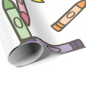 Papier Cadeau Crayons de couleur (Coin rond)