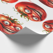 Papier Cadeau Crazy Happy Tomato Cartoon Funny  Wrapping Paper (Coin)