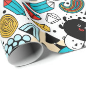 Papier Cadeau Crazy head (Coin rond)