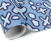 Papier Cadeau Crazy Maths Symbols - Blue (Coin rond)