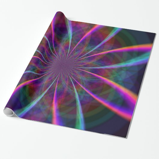 Papier Cadeau Crazy Rainbow Flower Two (Déroulé)