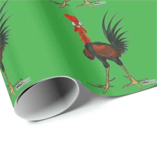 Papier Cadeau Crazy rooster (Coin rond)
