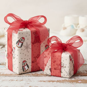 Papier Cadeau Cream Babys First Christmas Animaux d'hiver