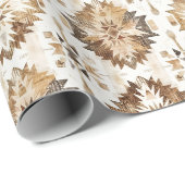 Papier Cadeau Cream Brown Native Tribal (Coin rond)