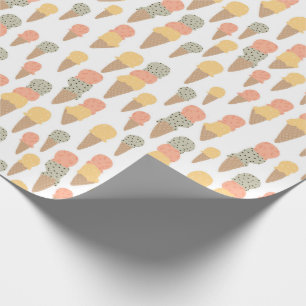 Papier Cadeau Cream doux cônes Pastel Motif