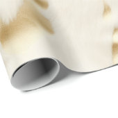 Papier Cadeau Cream Gold Cowhide Animal (Coin rond)