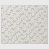 Papier Cadeau Cream & Gold Oh Baby Boy (Plat)