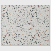 Papier Cadeau Cream Grey Moderne Terrazzo Texture Motif (Plat)